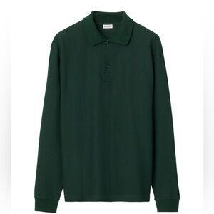 Burberry Green Long Sleeve Cotton Polo Shirt